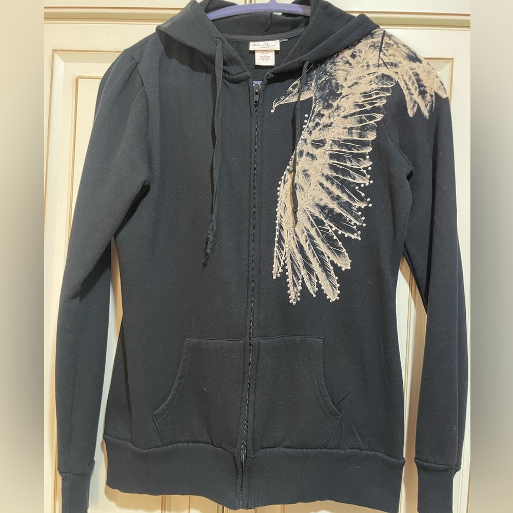Blu Chic Boutique Find Black Zip Up Hoodie Size Large
